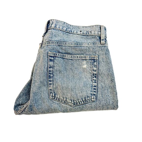 Gap High Rise Cheeky Straight Vintage Wash Ripped Hem Jeans Size 14 - Picture 1 of 9